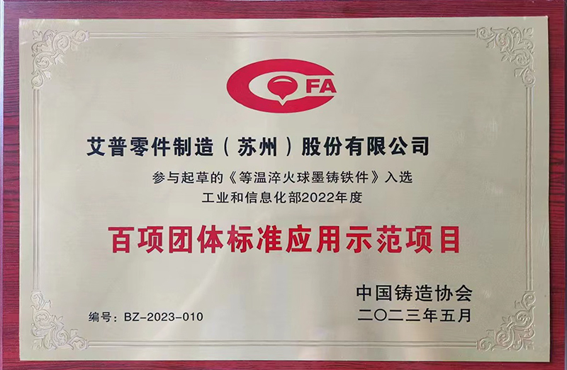 工信部百项团体标准应用示范项目